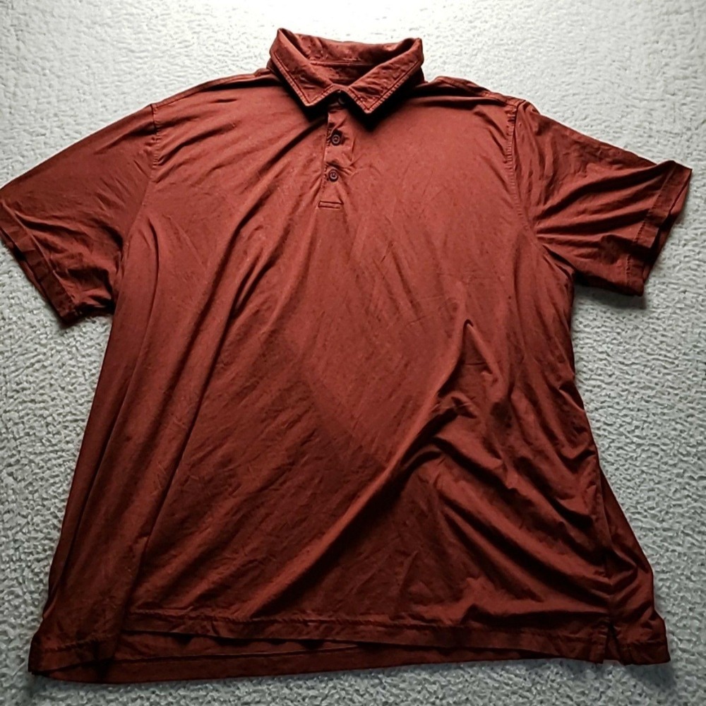 George Polo Shirt Mens Big 3XL Red Solid Short Sleeve Stretch Jersey Knit Top